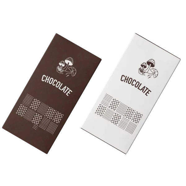 mushroom chocolate bar packaging