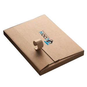 Custom corrugated packaging box with tear strip
